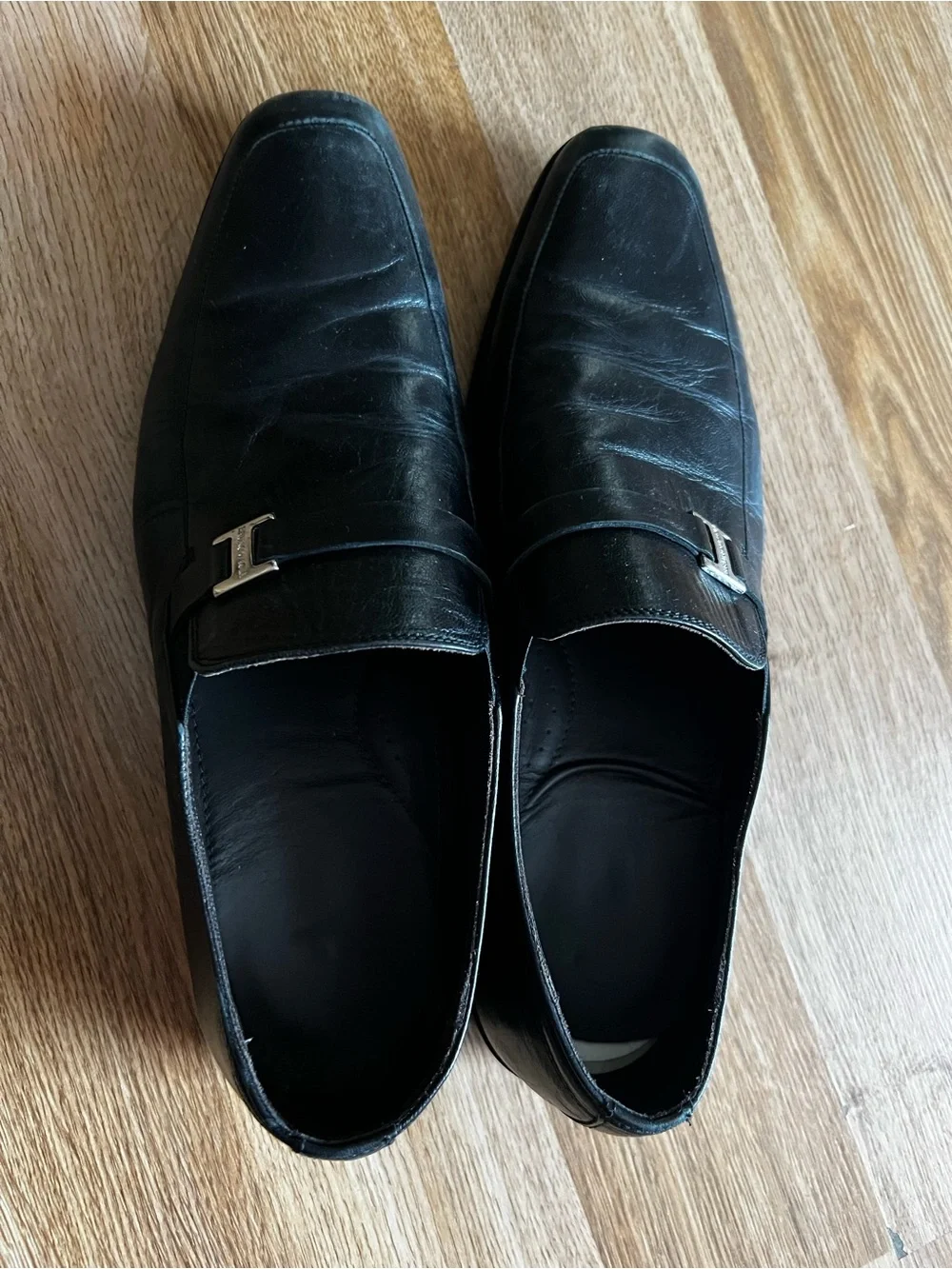Black Leather Bruno Magli Pivetto Men’s Slip-on Dress Loafers Size 10